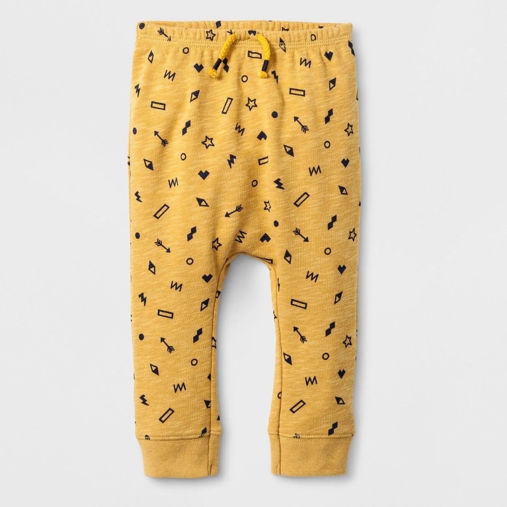 Cat & Jack Yellow Sweatpants with Black Patterns